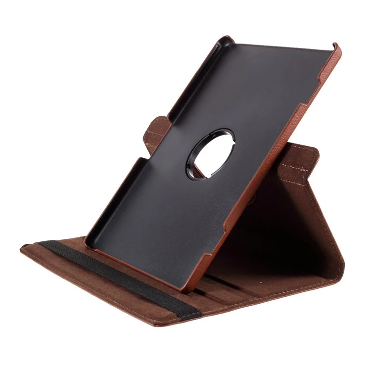 360 Degrees Rotating Stand Leather Case for Lenovo Tab M10 - Brown