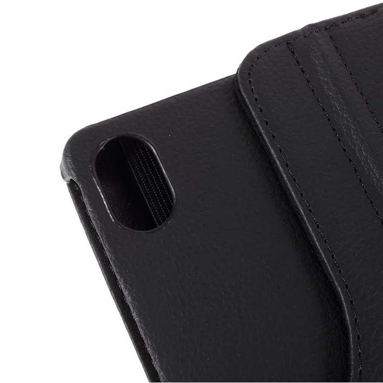 360 Degrees Rotating Stand Leather Case for Lenovo Tab P11 / P11 5G 11 inch TB-J606F / J606X- Black