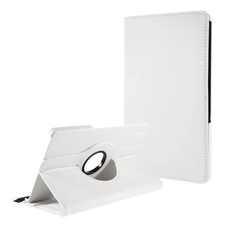 Pied rotatif à 360 degrés Étui en cuir pour Lenovo Tab P11 / P11 5G 11 pouces TB-J606F / J606X - Blanc