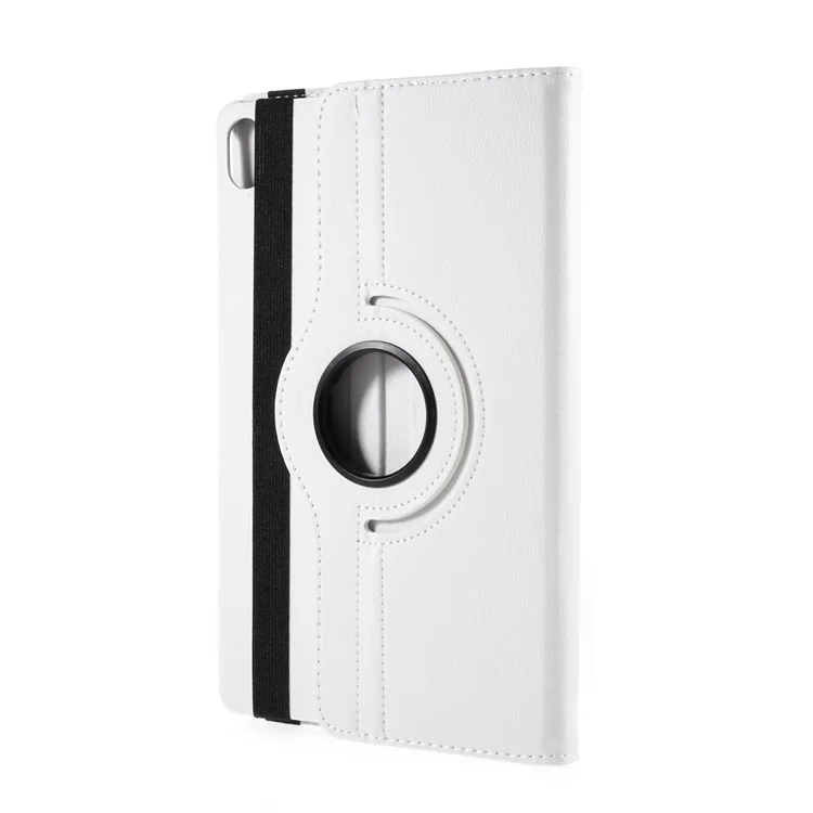 Pied rotatif à 360 degrés Étui en cuir pour Lenovo Tab P11 / P11 5G 11 pouces TB-J606F / J606X - Blanc