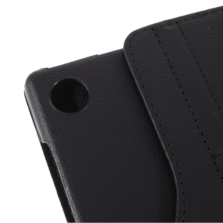 Funda De Cuero De Soporte Giratorio De 360 ​​grados Para Lenovo TAB M10 HD GEN 2 TB-X306X - Negro