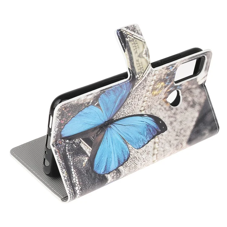 Pattern Printing Quality Leather Wallet Stand Case for Motorola Moto G50 - Big Butterfly