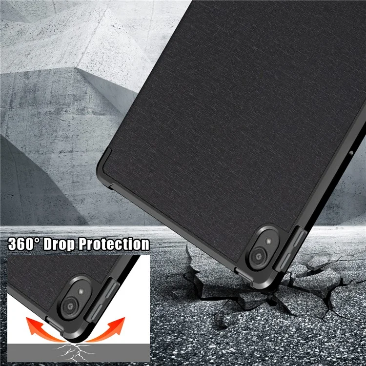 Drop Protection Origami Stand Smart Leth Cover Case Per Lenovo Tab P11 2020 TB-J606F da 11 Pollici - Nero