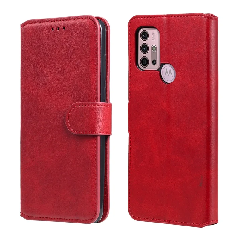 Wallet Stand Flip Leather Phone Case for Motorola Moto G30/G20 / G10 - Red