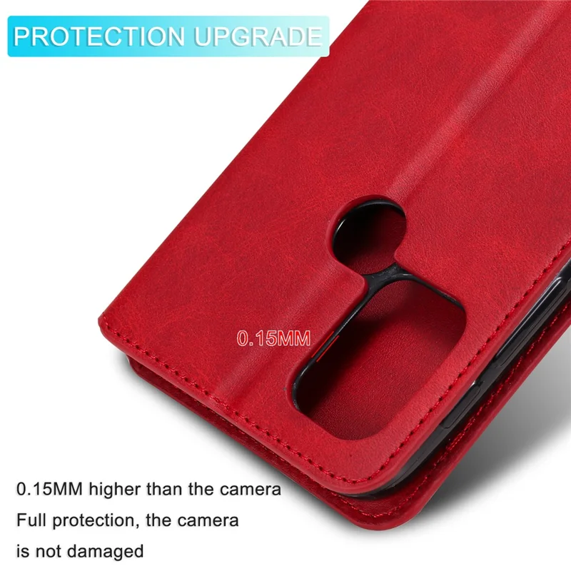 Wallet Stand Flip Leather Phone Case for Motorola Moto G30/G20 / G10 - Red