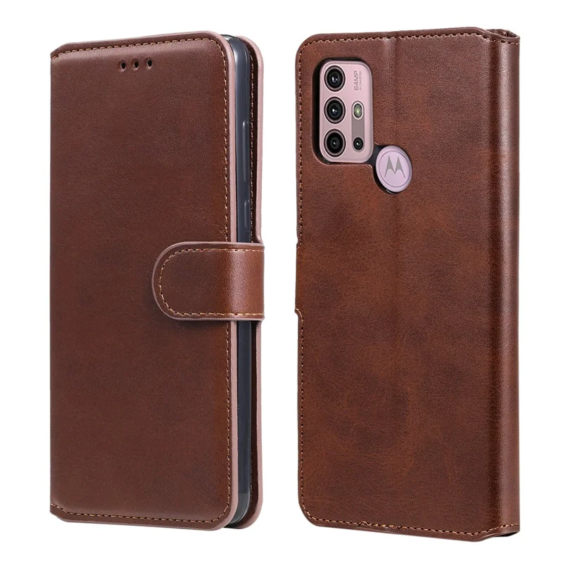 Wallet Stand Flip Leather Phone Case for Motorola Moto G30/G20 / G10 - Brown