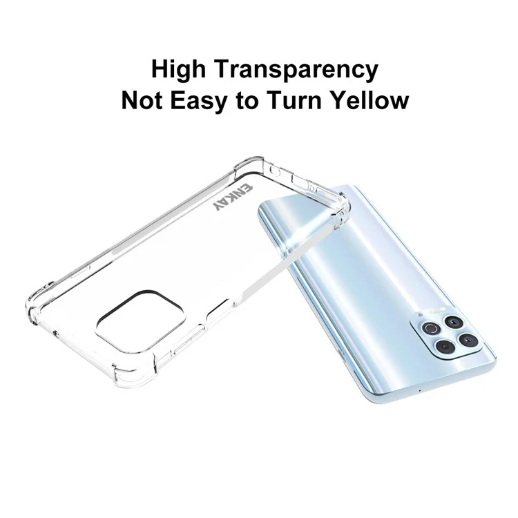 Enkay Hat Prince Enk-pc117 4 Ecken Gepolstert Anti-rutschflexible Transparentes Tpu-abdeckungsfall Für Motorola Edge S/Moto G100