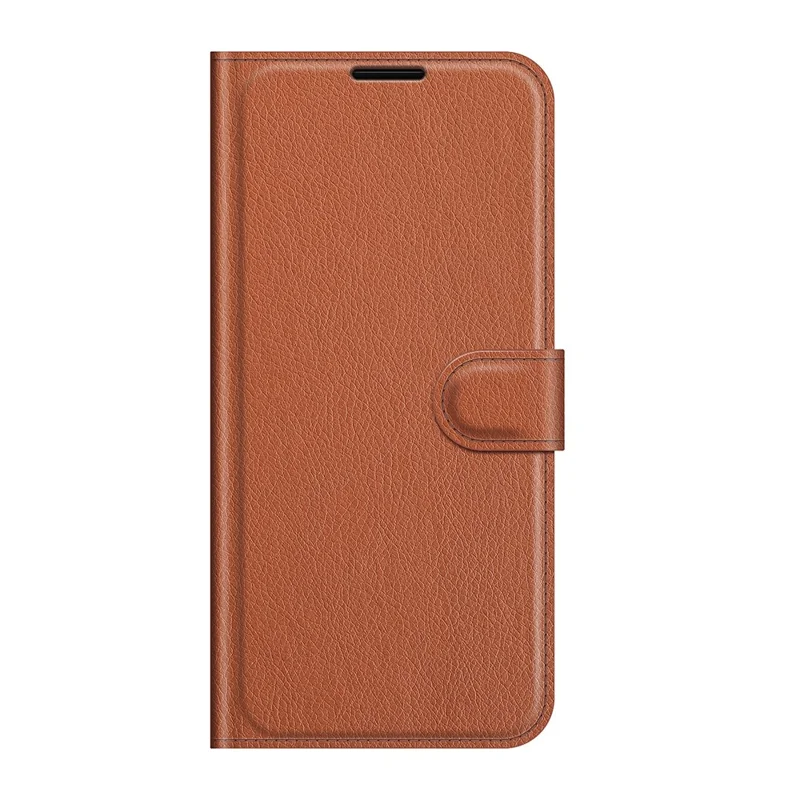 Litchi Texture Folio Flip Wallet Leather Phone Case with Stand for Motorola Moto G10/G30/G20 - Brown