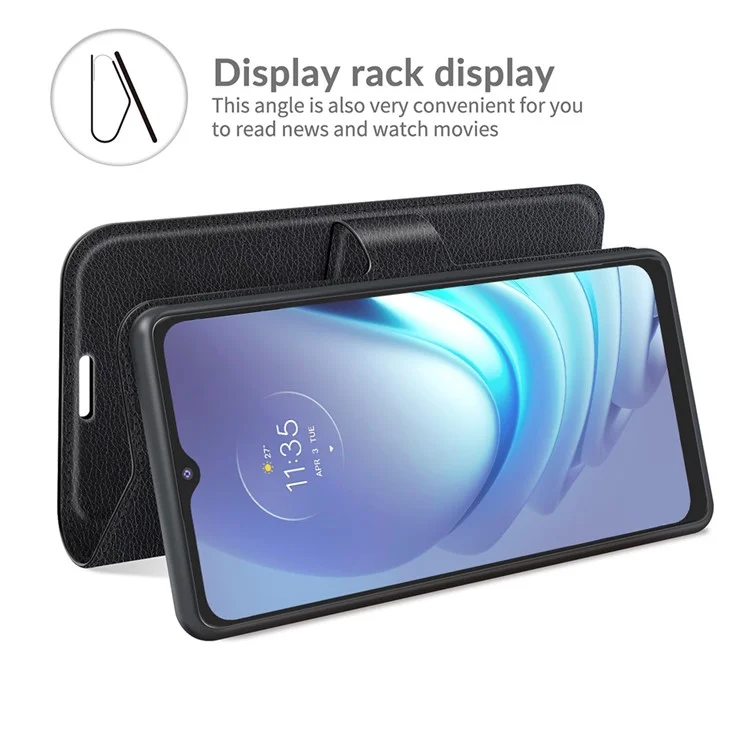 Чехол-книжка Folio Flip с фактурой питона для телефона Motorola Moto G50 - черный