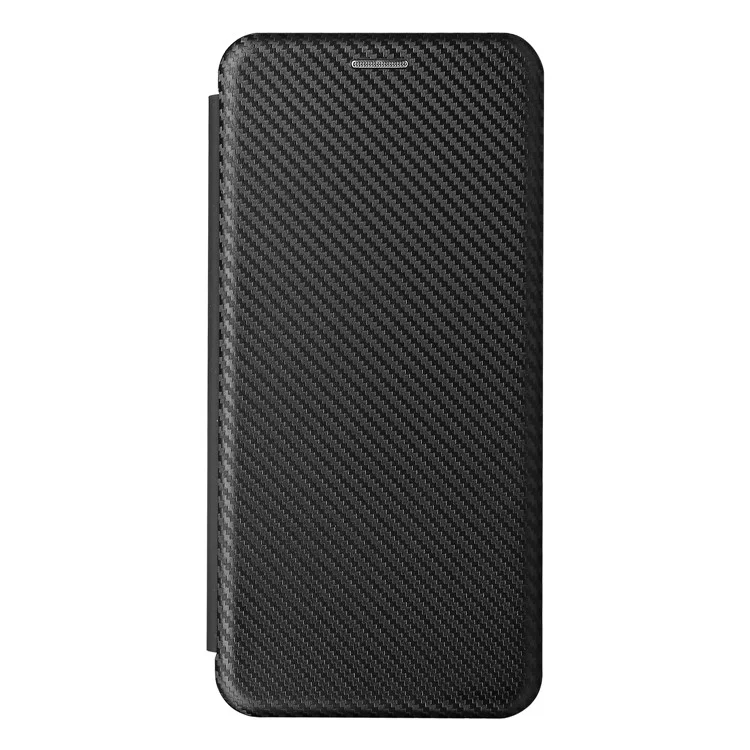 Auto-absorbed Carbon Fiber Texture Shock-proof Leather Case with Card Holder and Ring Strap for Motorola Moto G50 - Black