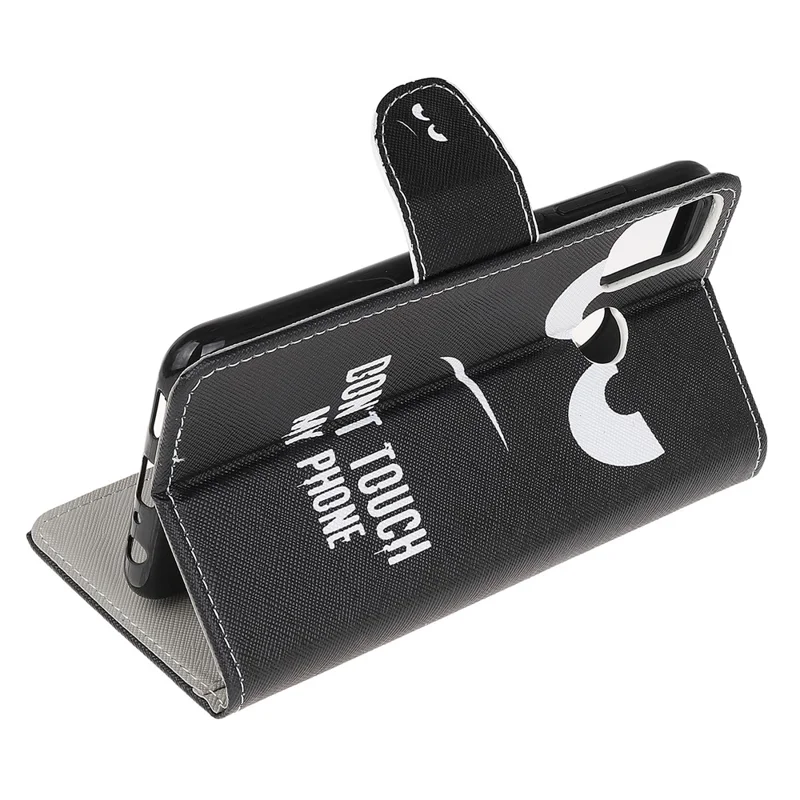 Cross Texture Pattern Printing Leather Wallet Stand Phone Case Shell for Motorola Moto G60/G40 Fusion - Eyes