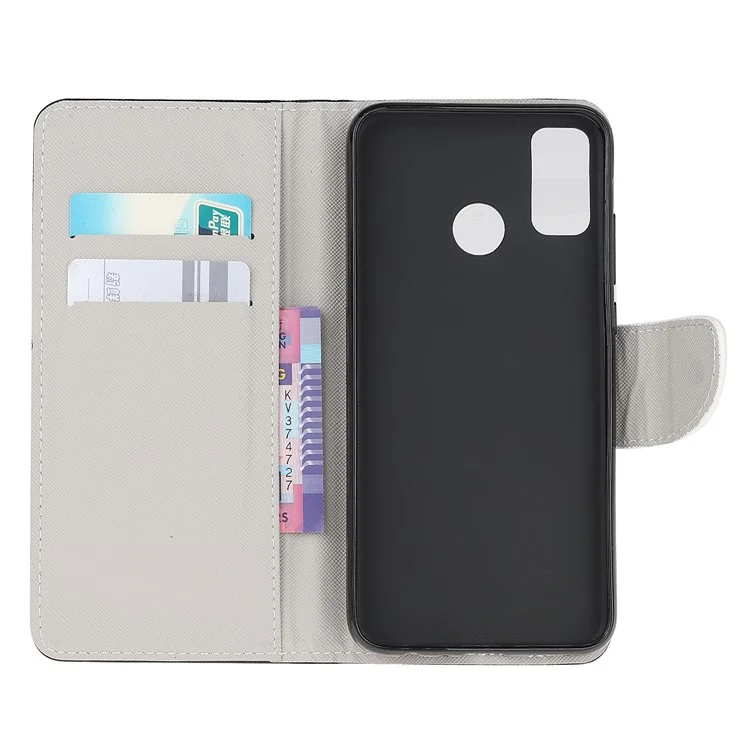 Cross Texture Pattern Printing Leather Wallet Stand Phone Case Shell for Motorola Moto G60/G40 Fusion - Bear