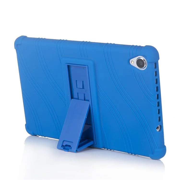 Slide-Out Kickstend Design Soft Silicone Tablet Cover Для Lenovo Tab M8 8705/8505 - Синий