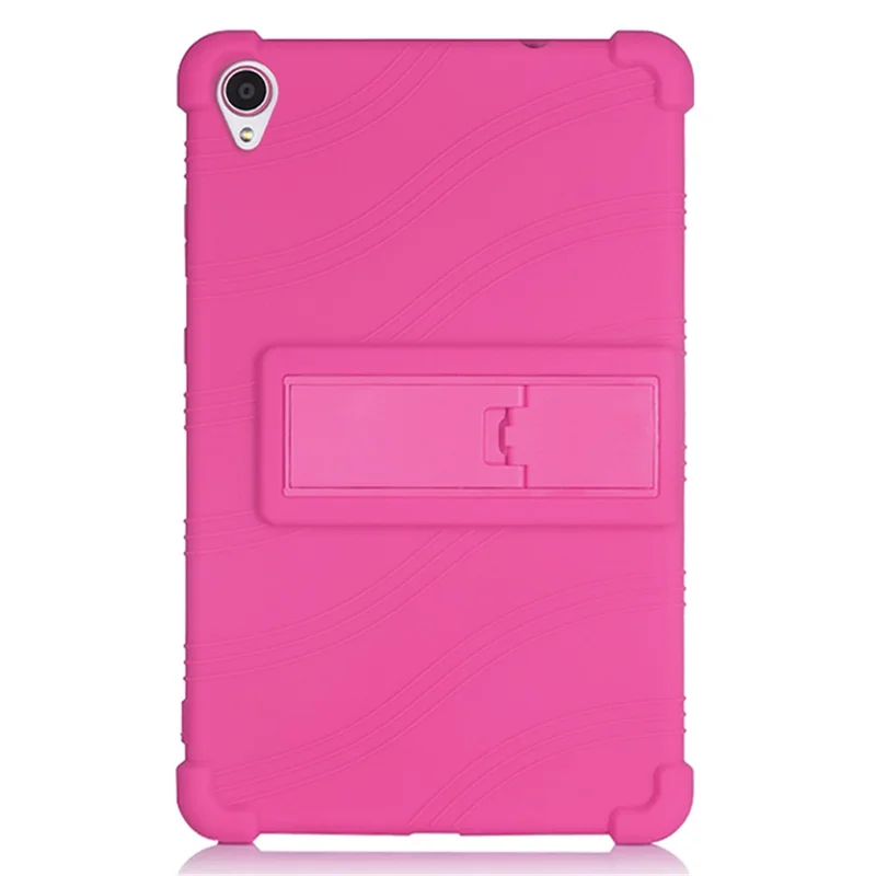 Coque de protection en silicone souple à béquille amovible pour Lenovo Tab M8 8705/8505 - Rose