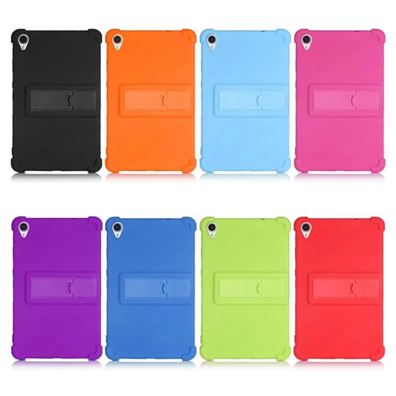 Coque de protection en silicone souple à béquille amovible pour Lenovo Tab M8 8705/8505 - Rose