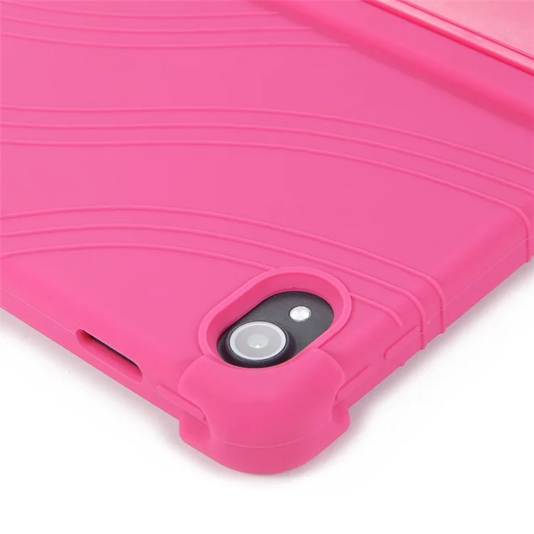 Custodia in silicone multicolore con design a cavalletto estraibile per Lenovo Tab P11 / P11 5G 11 pollici TB-J606F / J606X - Rosa