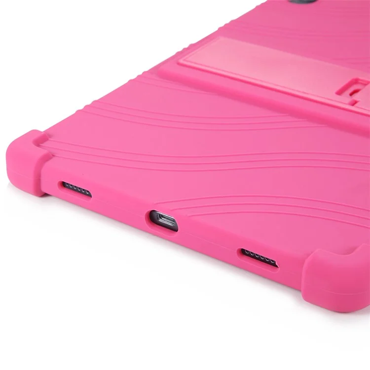 Slide-Out Kickstand Design Multi-Color Silicone Tablet Cover Case for Lenovo Tab P11 / P11 5G 11 inch TB-J606F / J606X - Rose