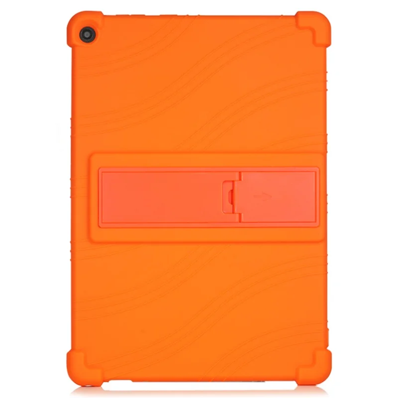 Slide-Out Kickstand Design Silicone Tablet Cover Case für Lenovo Tab M10 Plus X606 - Orange