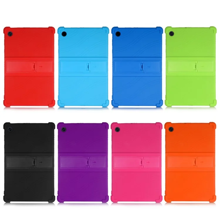 Custodia in silicone morbido con supporto estraibile per Lenovo Tab M10 HD Gen 2 TB-X306 - Verde
