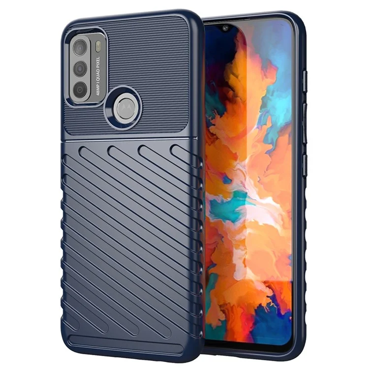 Texture de la Série Thunder Texture TPU Soft TPU Mobile Phone Case Pour Motorola Moto G50 Protector Cover - Bleu