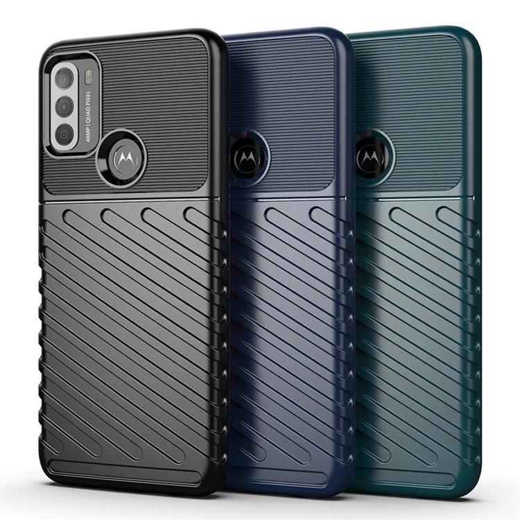 Texture de la Série Thunder Texture TPU Soft TPU Mobile Phone Case Pour Motorola Moto G50 Protector Cover - Bleu
