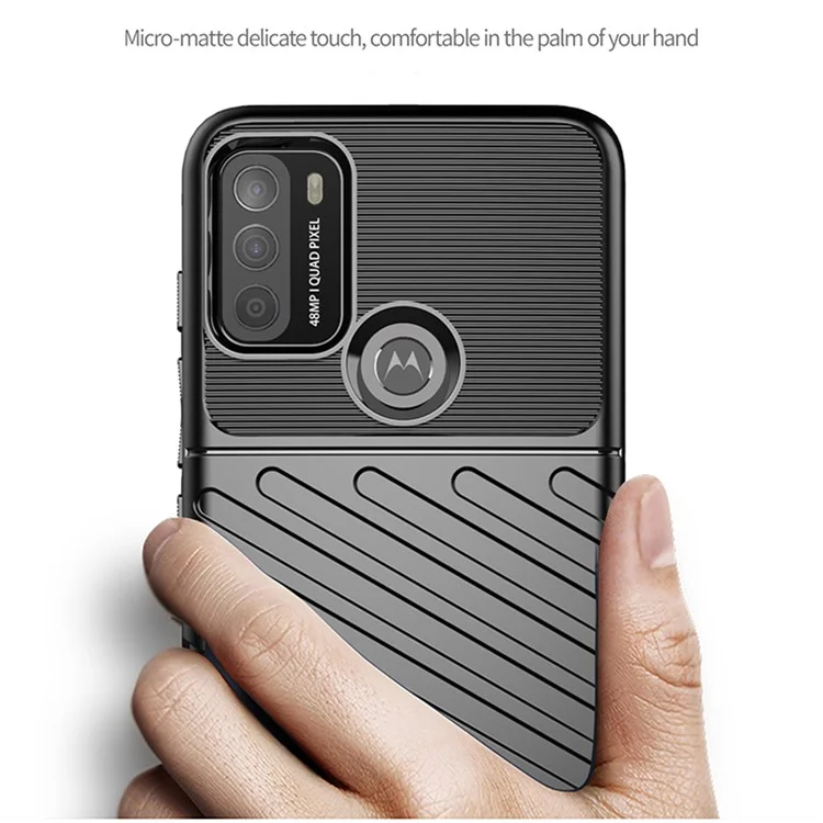 Texture de la Série Thunder Texture TPU Soft TPU Mobile Phone Case Pour Motorola Moto G50 Protector Cover - Bleu