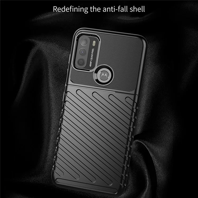 Texture de la Série Thunder Texture TPU Soft TPU Mobile Phone Case Pour Motorola Moto G50 Protector Cover - Bleu