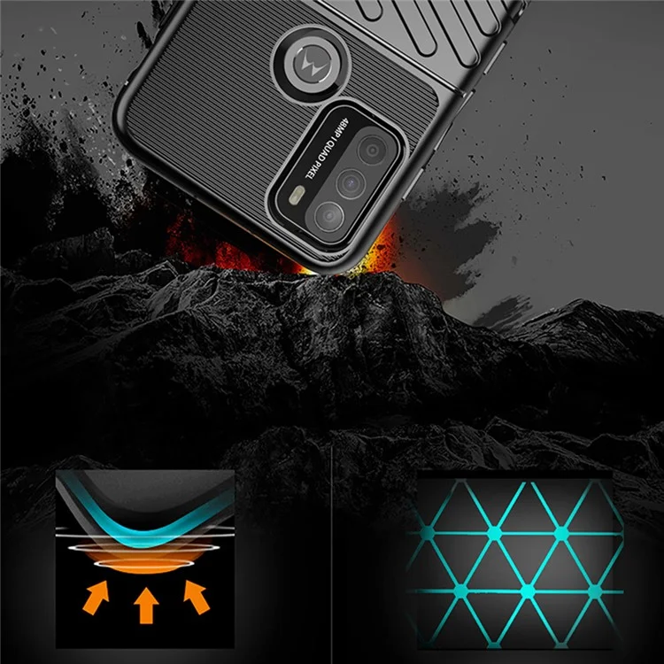 Texture de la Série Thunder Texture TPU Soft TPU Mobile Phone Case Pour Motorola Moto G50 Protector Cover - Bleu