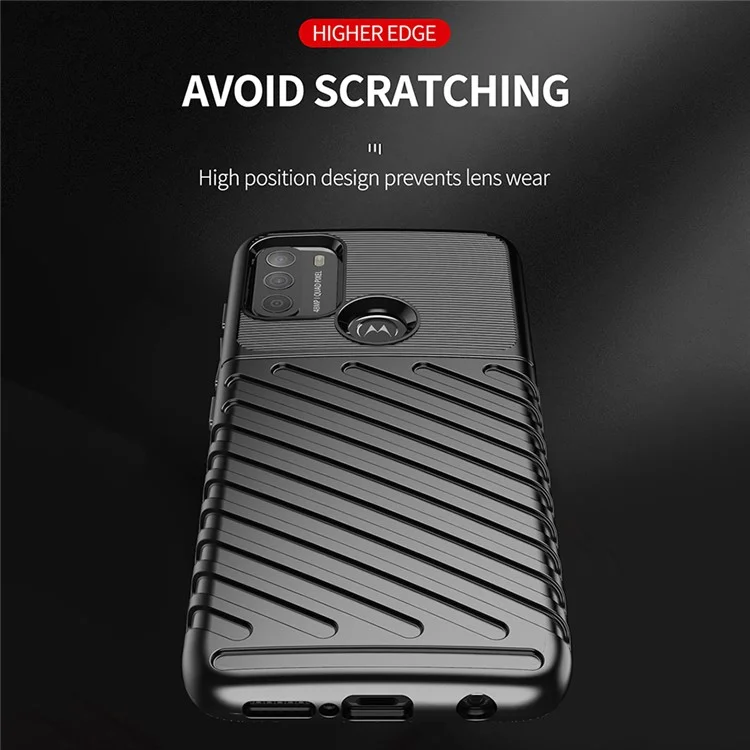 Texture de la Série Thunder Texture TPU Soft TPU Mobile Phone Case Pour Motorola Moto G50 Protector Cover - Bleu