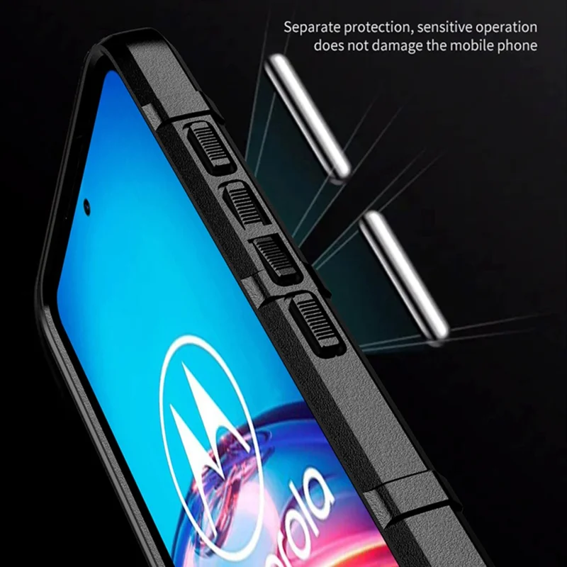 Rugged Square Grid Texture Shock-proof TPU Mobile Phone Case for Motorola Moto G60 / G40 Fusion - Black