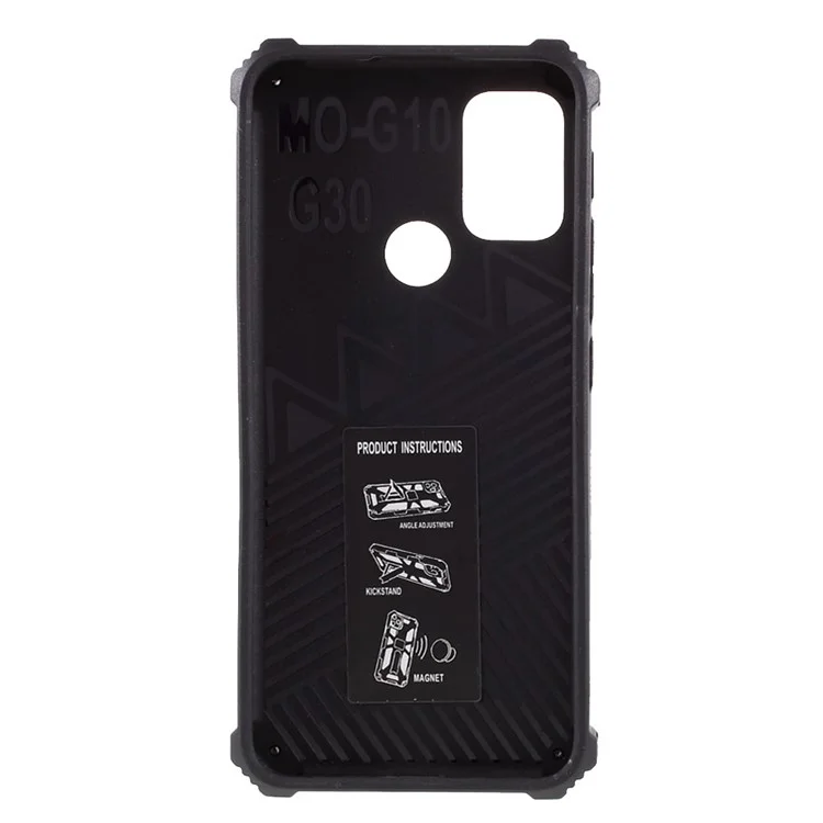 Modèle de Camouflage Détachable 2 en 1 Coquille de Téléphone de Conception Avec Feuille D'aimant Pour Motorola Moto G10 / G30 / G20 - Armée Verte