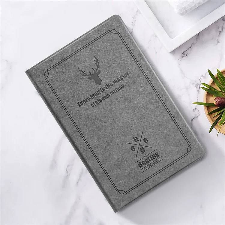 For Lenovo Tab P11 TB-J606F / Tab P11 5G Tablet Protective Case PU Leather + PC Imprint Deer Pattern Stand Cover - Grey