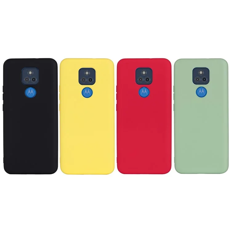 For Motorola Moto G Play (2021) Phone Case Liquid Silicone Shockproof Back Cover with Strap - Red