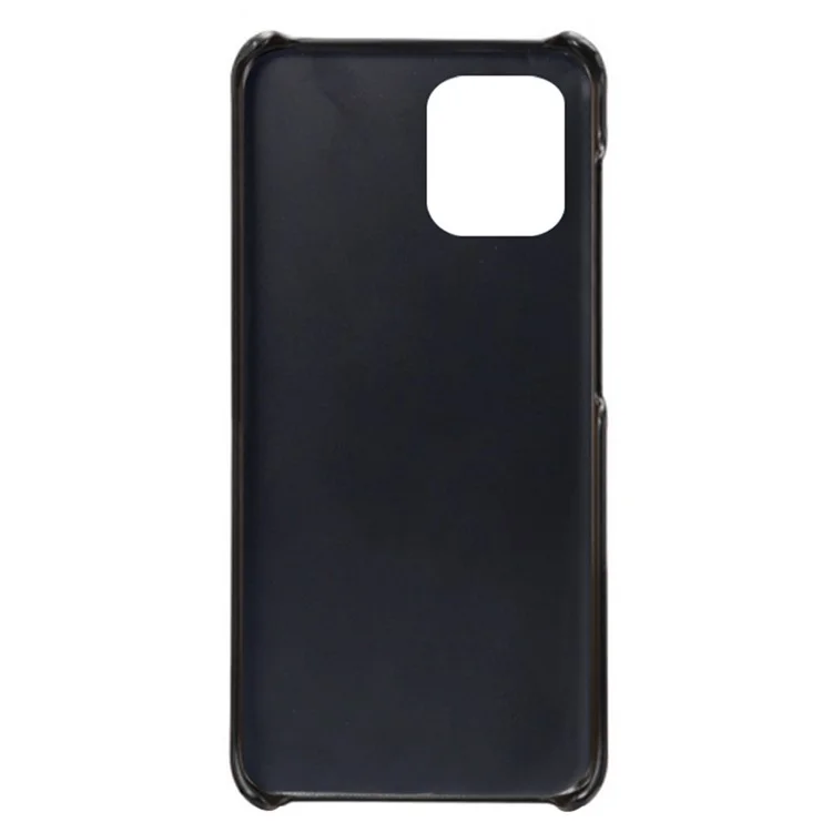 Ranuras de Doble Tarjeta KSQ Case de PC Con Recubrimiento de Cuero PU Para Motorola Moto G100 / Bordes - Negro