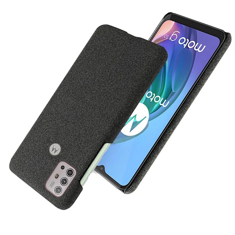 Cloth Texture Plastic Phone Case Cover für Motorola Moto G10/G30/G20 - Schwarz