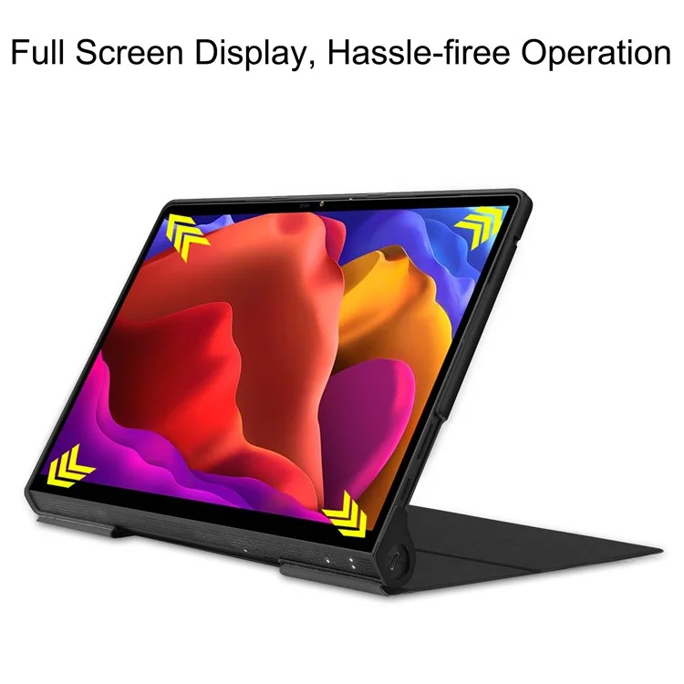 Custodia in pelle PU semplice con supporto per Lenovo Yoga Pad Pro 13 pollici/Yoga Tab 13 - Nero