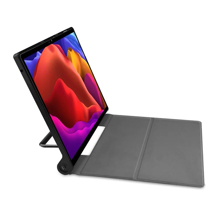 Custodia in pelle PU semplice con supporto per Lenovo Yoga Pad Pro 13 pollici/Yoga Tab 13 - Nero