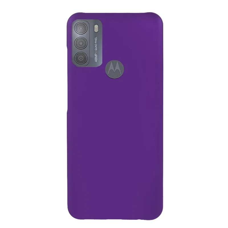 Well-Protected Glossy Rubberized PC Hard Phone Case for Motorola Moto G50 - Purple