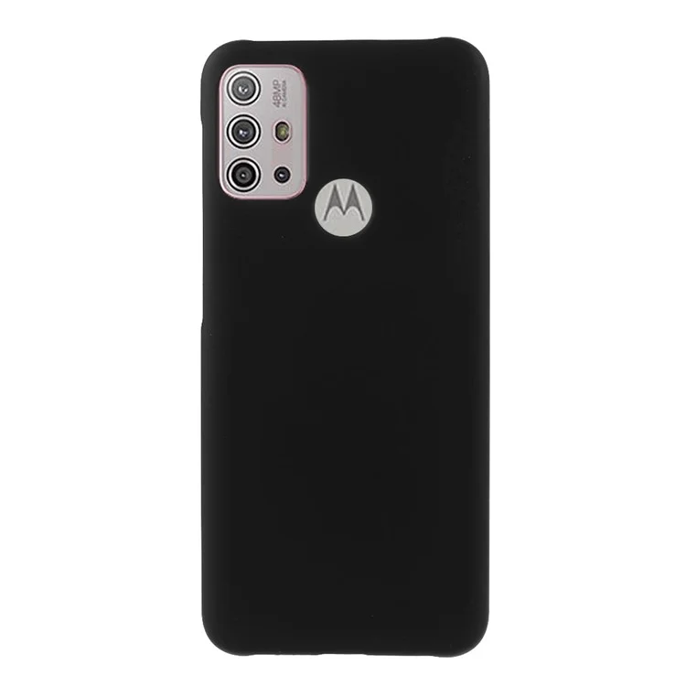 Étui de Téléphone PC Dur PC Bien Protégé en Caoutchouc Sur Brillant Pour Motorola Moto G10 / G30 / G20 - le Noir