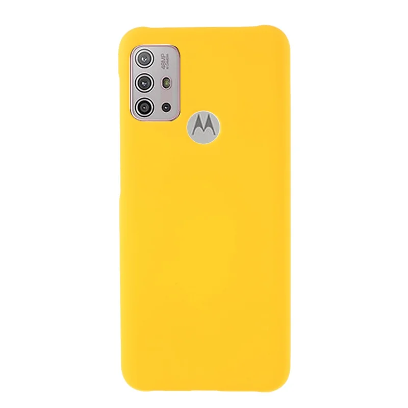 Glossy Rubberized Well-Protected Hard PC Phone Case for Motorola Moto G10/G30/G20 - Yellow