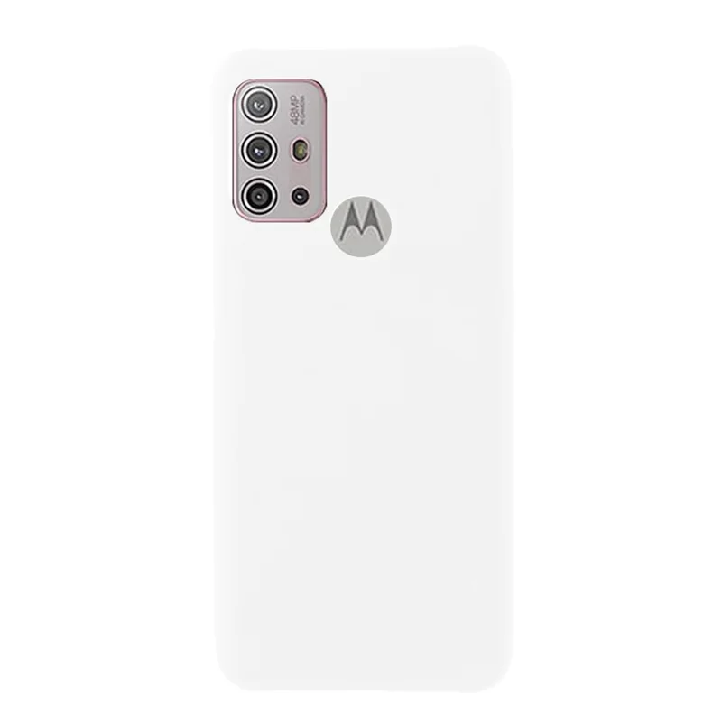 Glossy Rubberized Well-Protected Hard PC Phone Case for Motorola Moto G10/G30/G20 - White