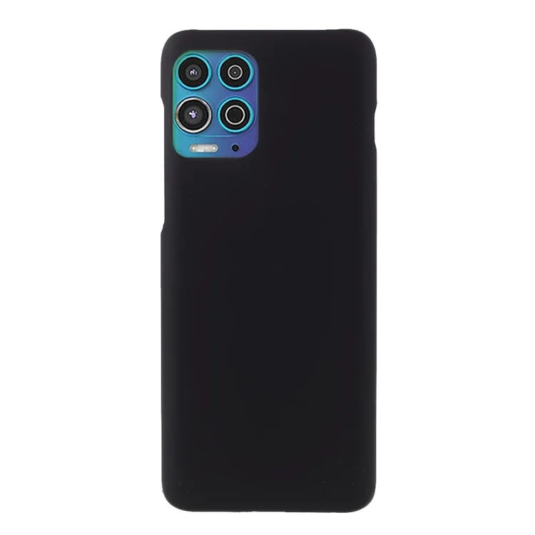 Glossy Well-Protected Rubberized PC Hard Phone Case for Motorola Moto G100/Edge S - Black