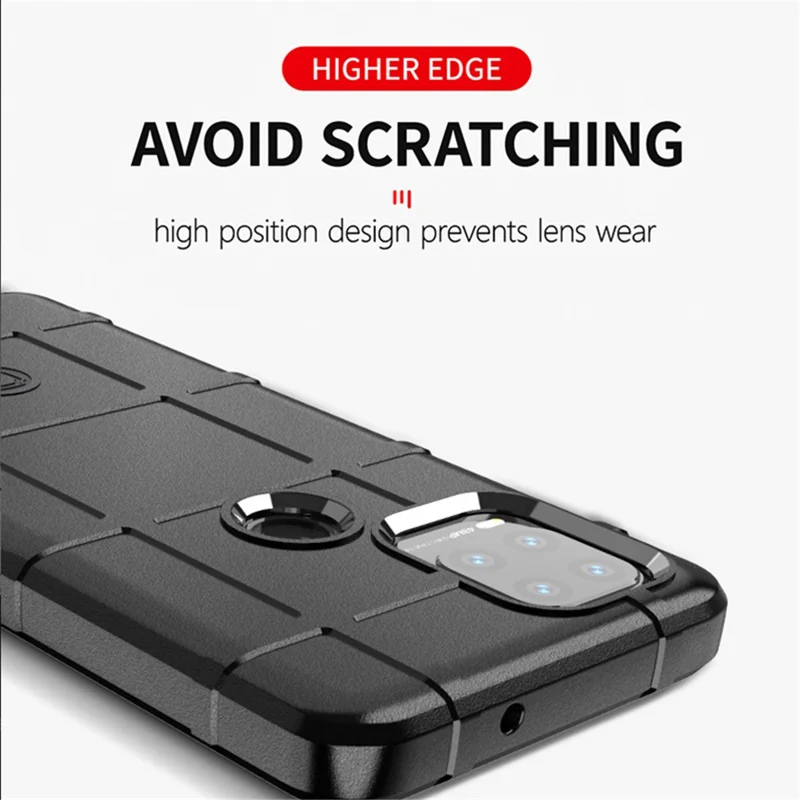 Heavy Duty Shockproof Rugged Square Grid Texture TPU Phone Cover for Motorola Moto G Stylus 5G (2021) - Blue