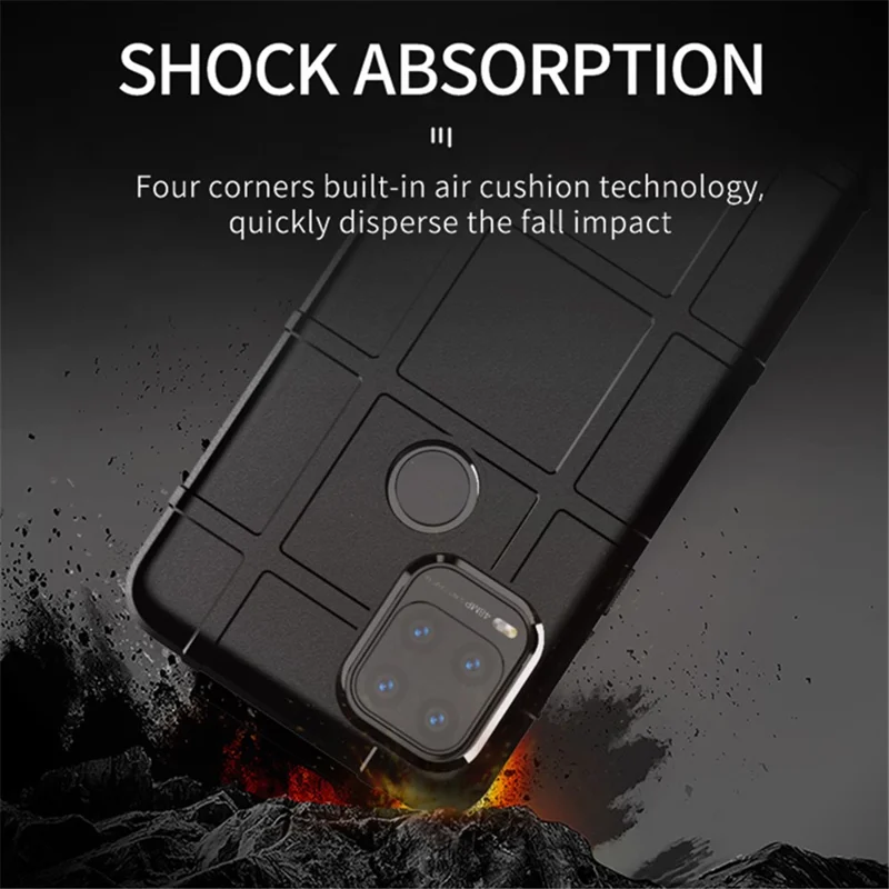 Heavy Duty Shockproof Rugged Square Grid Texture TPU Phone Cover for Motorola Moto G Stylus 5G (2021) - Green