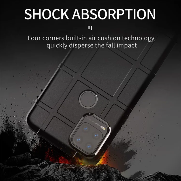 Heavy Duty Shockproof Rugged Square Grid Texture TPU Phone Cover for Motorola Moto G Stylus 5G (2021) - Black