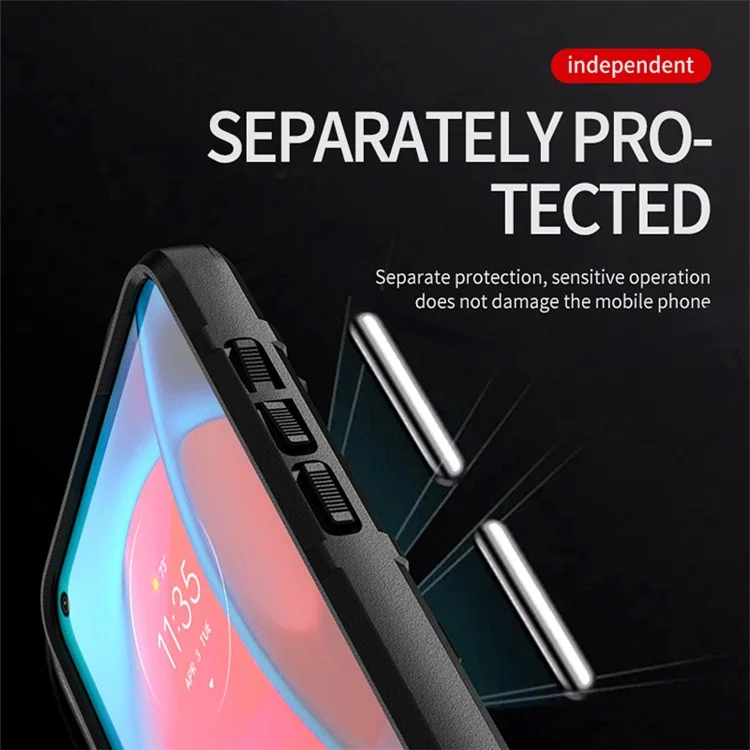 Heavy Duty Shockproof Rugged Square Grid Texture TPU Phone Cover for Motorola Moto G Stylus 5G (2021) - Black