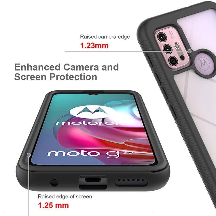 Хорошо Защищенный TPU + PC Hybrid Case Copective Для Motorola Moto G30 - Красный