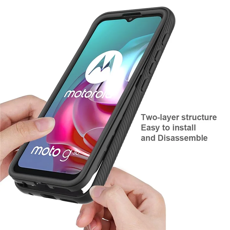 Хорошо Защищенный TPU + PC Hybrid Case Copective Для Motorola Moto G30 - Красный