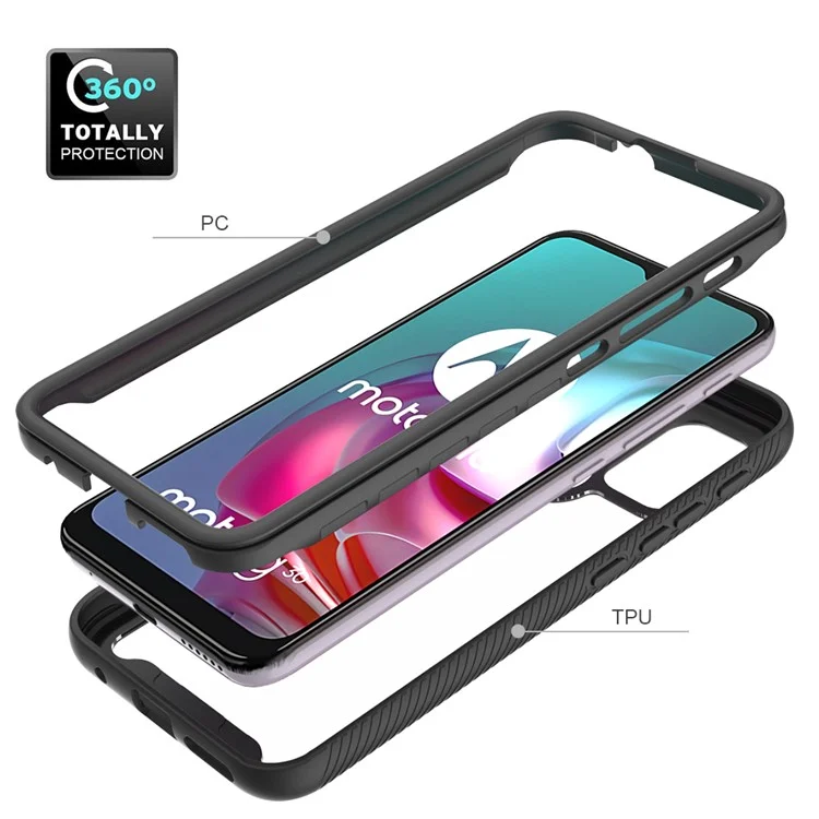 Хорошо Защищенный TPU + PC Hybrid Case Copective Для Motorola Moto G30 - Красный