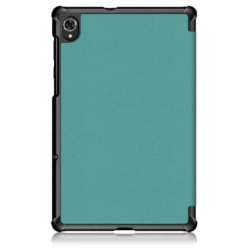 Tri-fold Soft Leather Flip Stand Smart Protective Cover with Sleep / Wake Feature for Lenovo Tab K10/Tab M10 Plus - Green